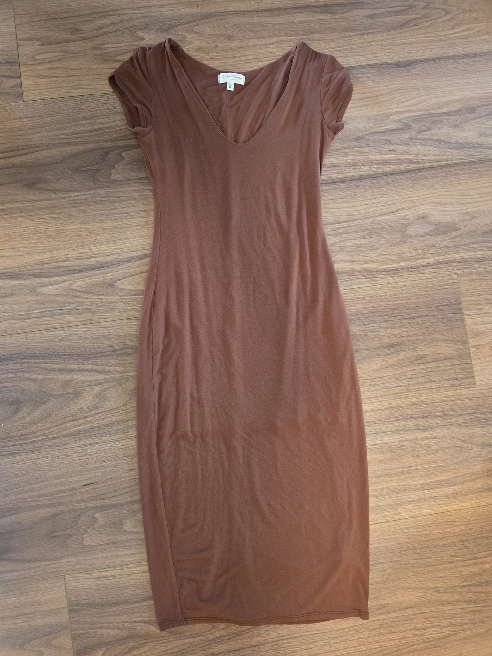 See You Monday Brown/Copper V-Neck Dress - Size M